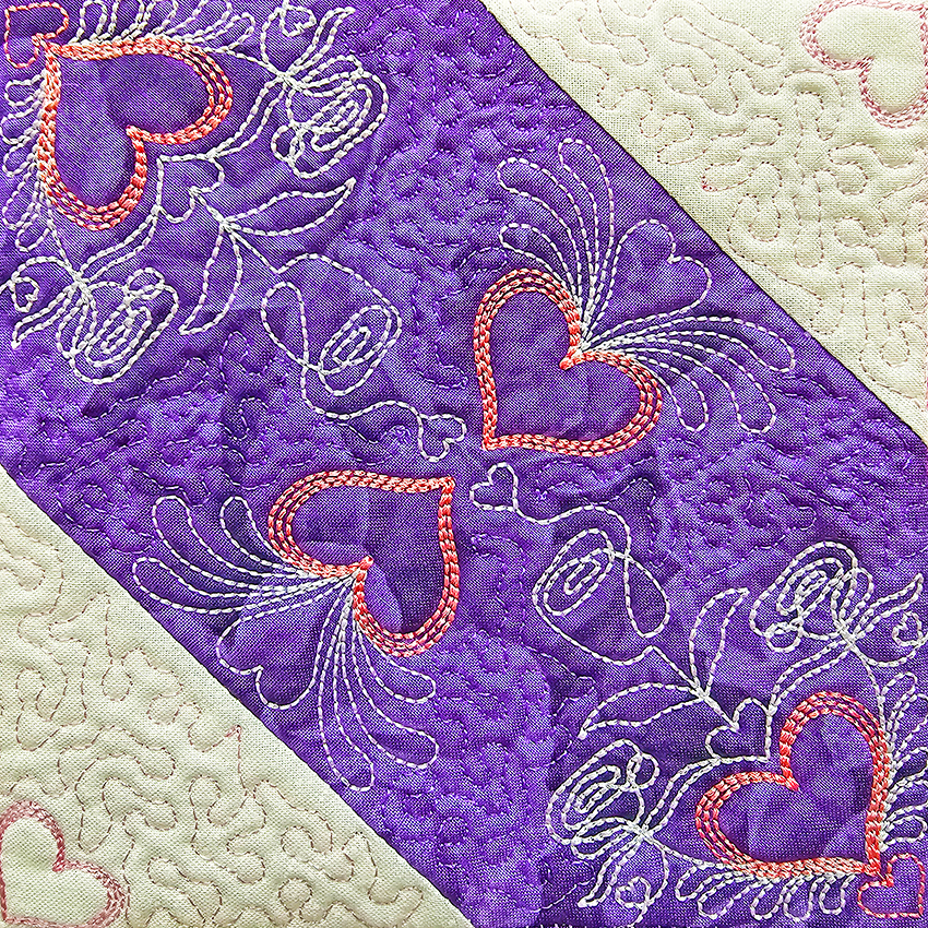 hugs and kisses quilt, in the hoop embroidery hoop, machine, valentines day