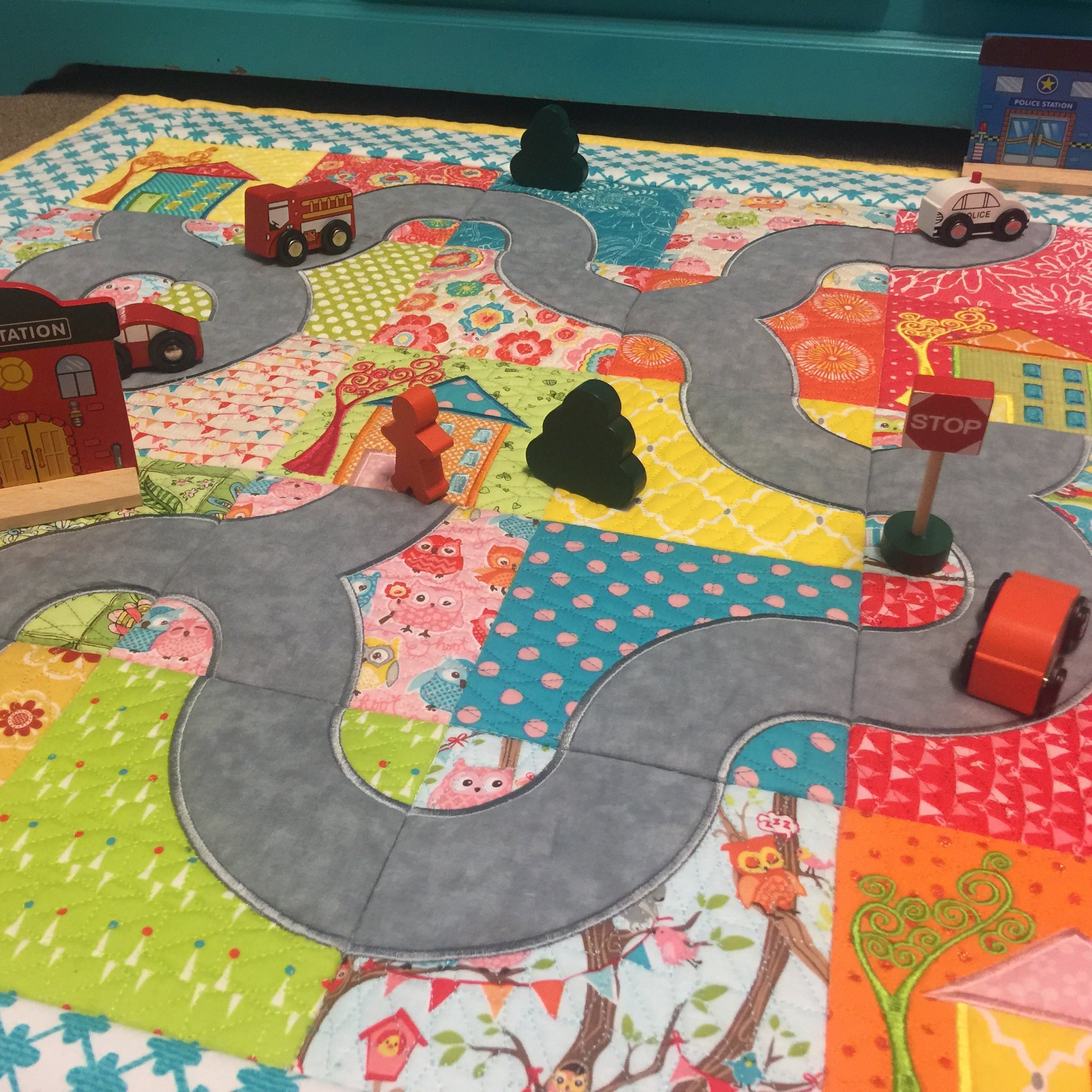 Car Play Mat Quilt In the hoop machine embroidery designs