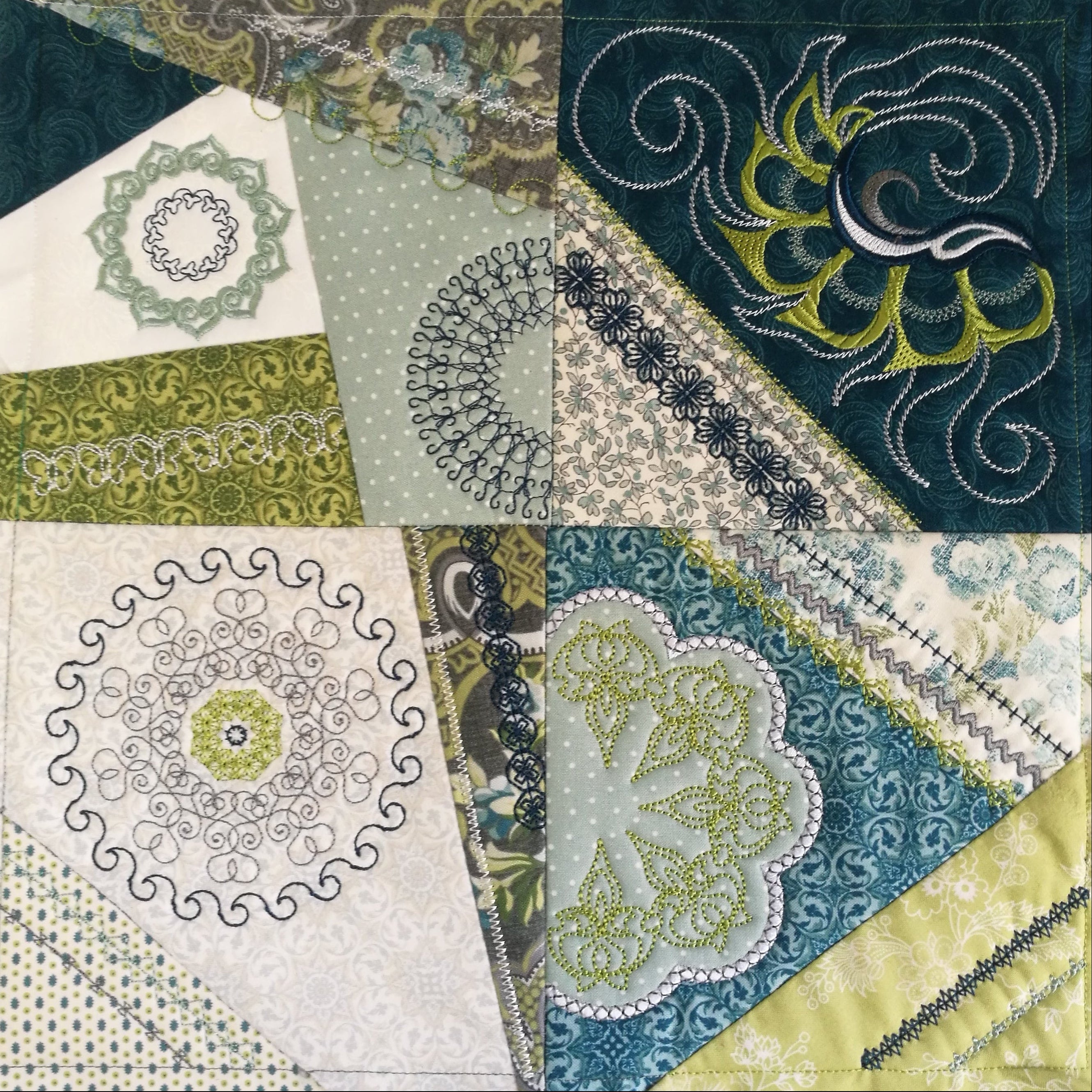Crazy Patchwork Quilt Blocks Set 3 In the hoop machine embroidery designs