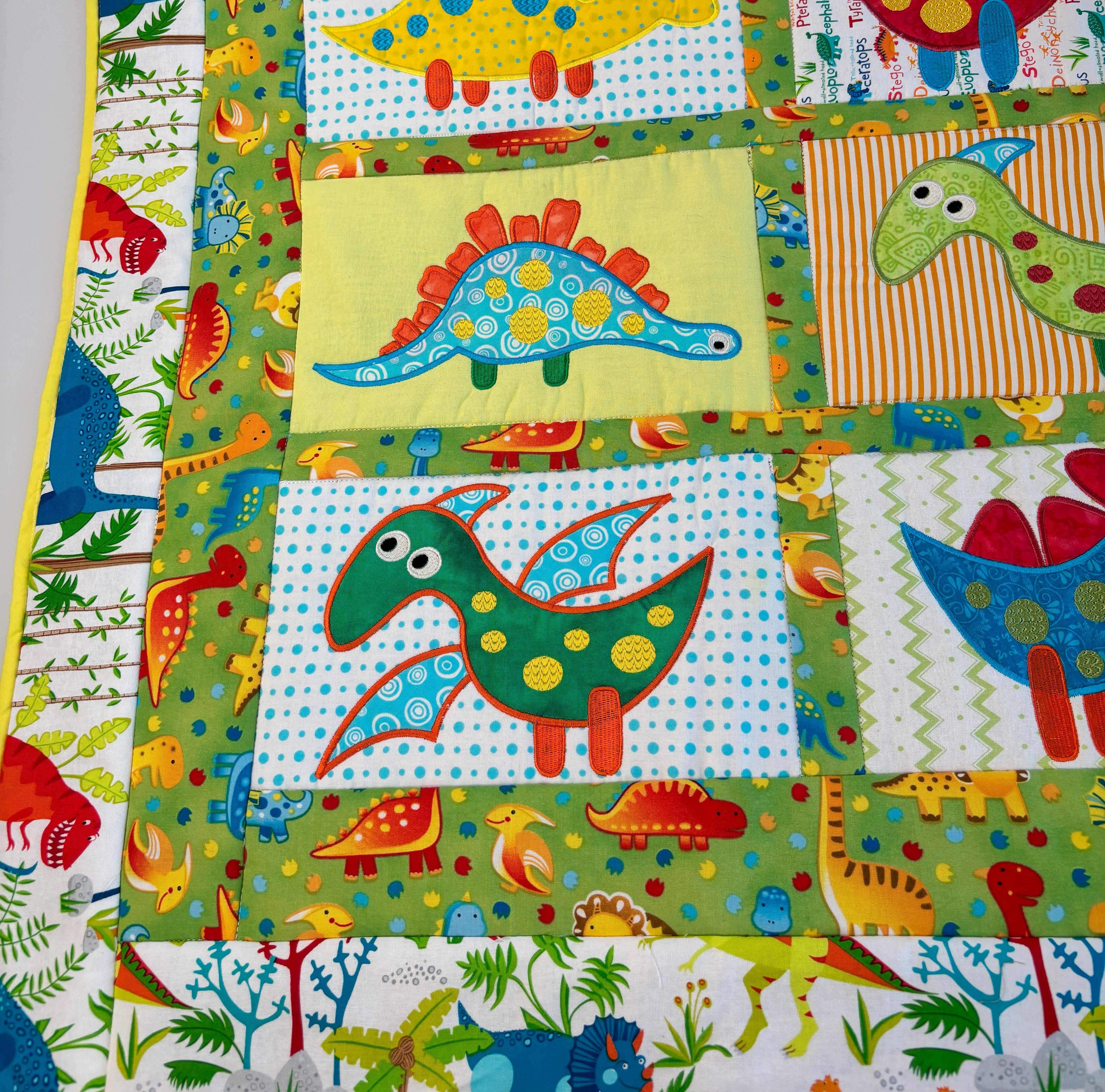 Dinosaur quilt 5x7 6x10 8x12