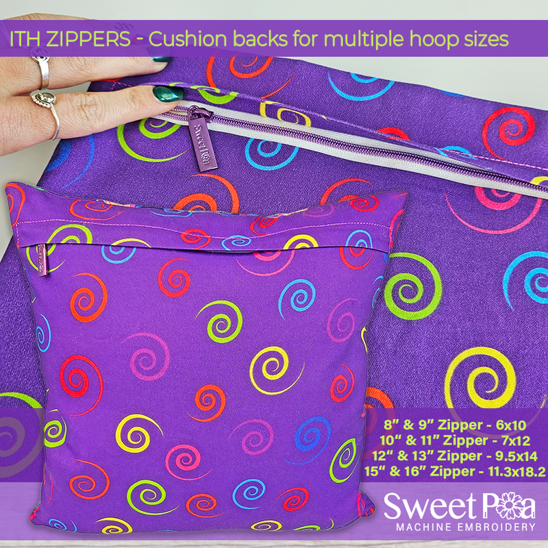 ITH Zippers Set - For Multiple Hoop Sizes - Sweet Pea In The Hoop Machine Embroidery Design