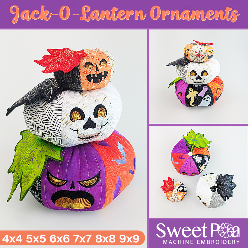 Jack-O-Lantern Ornaments ITH Design