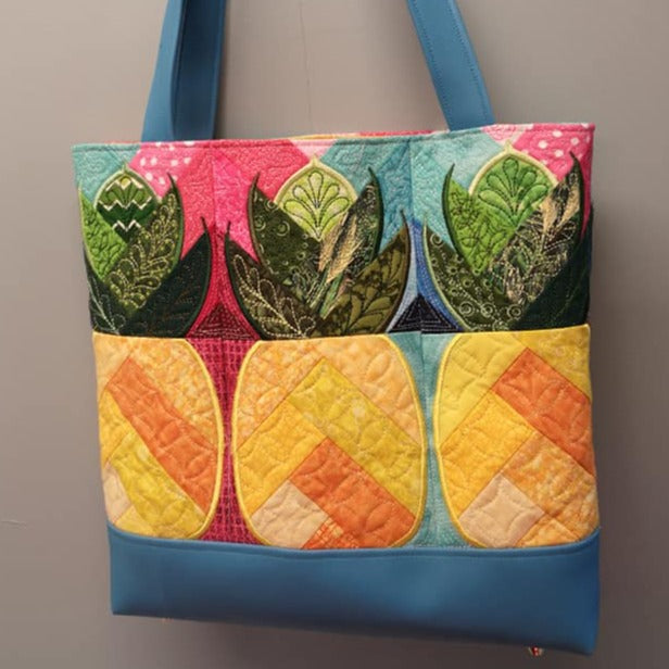 Herringbone Pineapple Blocks/Tote Bag 4x4 5x5 6x6