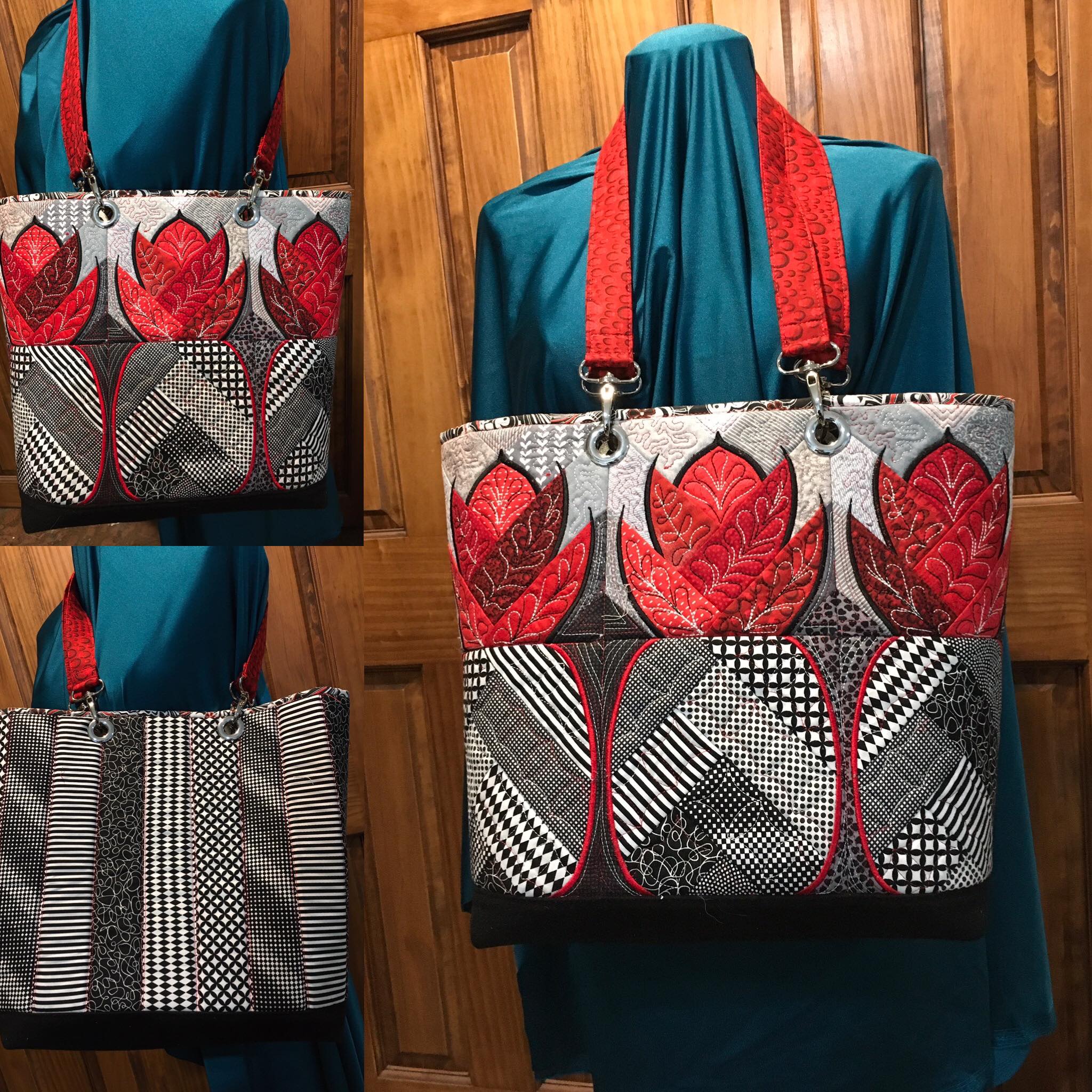 Herringbone Pineapple Blocks/Tote Bag 4x4 5x5 6x6