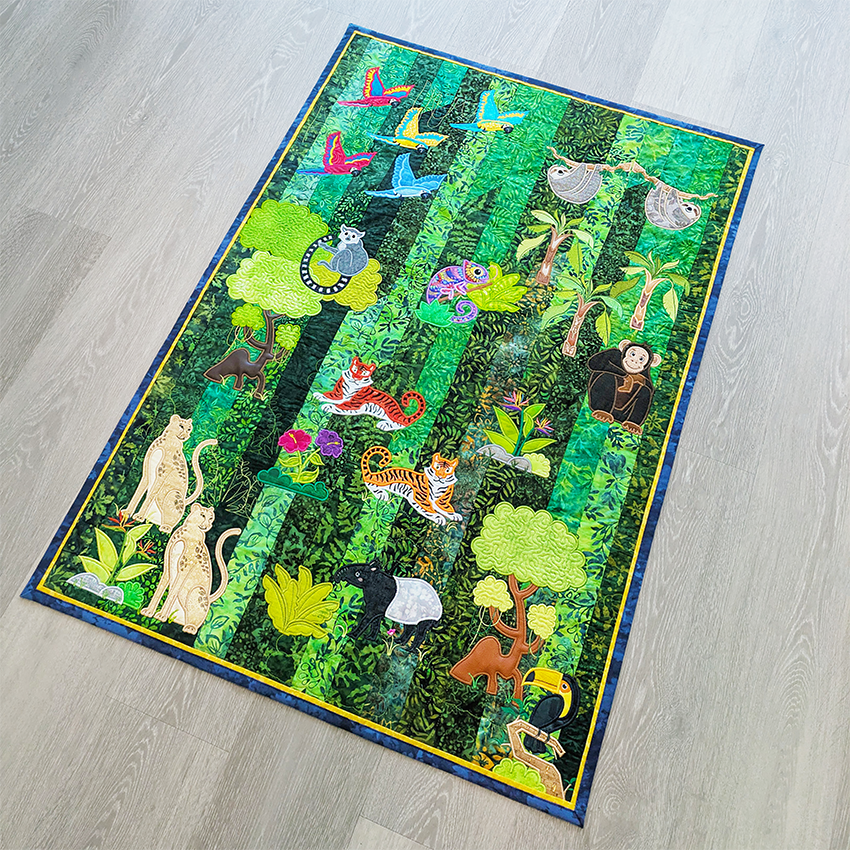 Jungle Floating Quilt angled