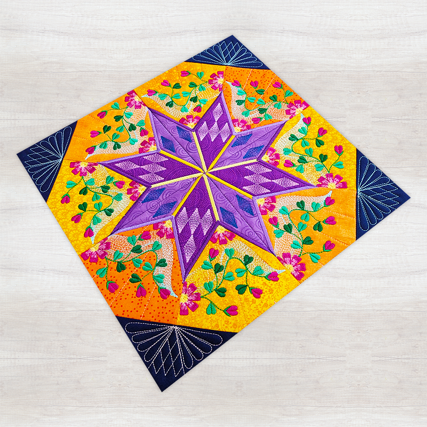 BOM Kaleidoscope Quilt Block 3 in full