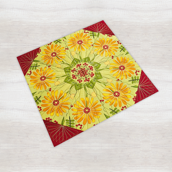 How to make the Bonus Block for the Kaleidoscope Quilt using the fussy cutting template
