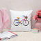 Knitted Bicycle with Basket Embroidery on pillow