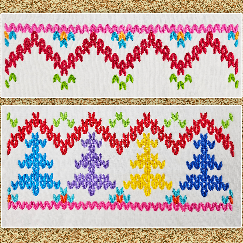 knitted embroidery borders 