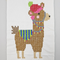 Knitted Christmas Llama Embroidery brown