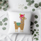 Knitted Christmas Llama Embroidery pillow