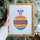 Knitted Ornament 2 Embroidery Design in frame