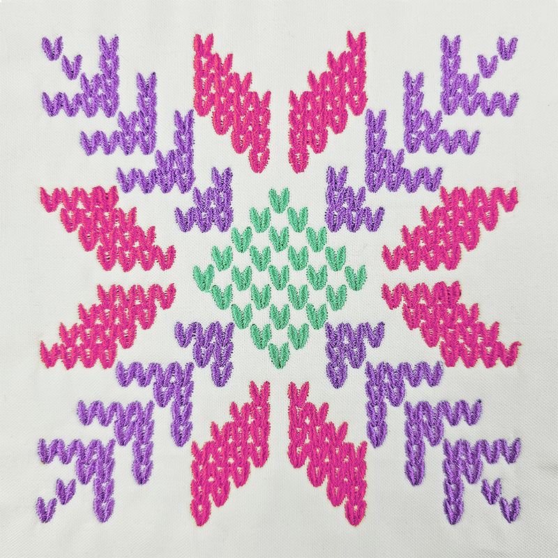 Knitted Snowflake 1 Embroidery Design alt colour