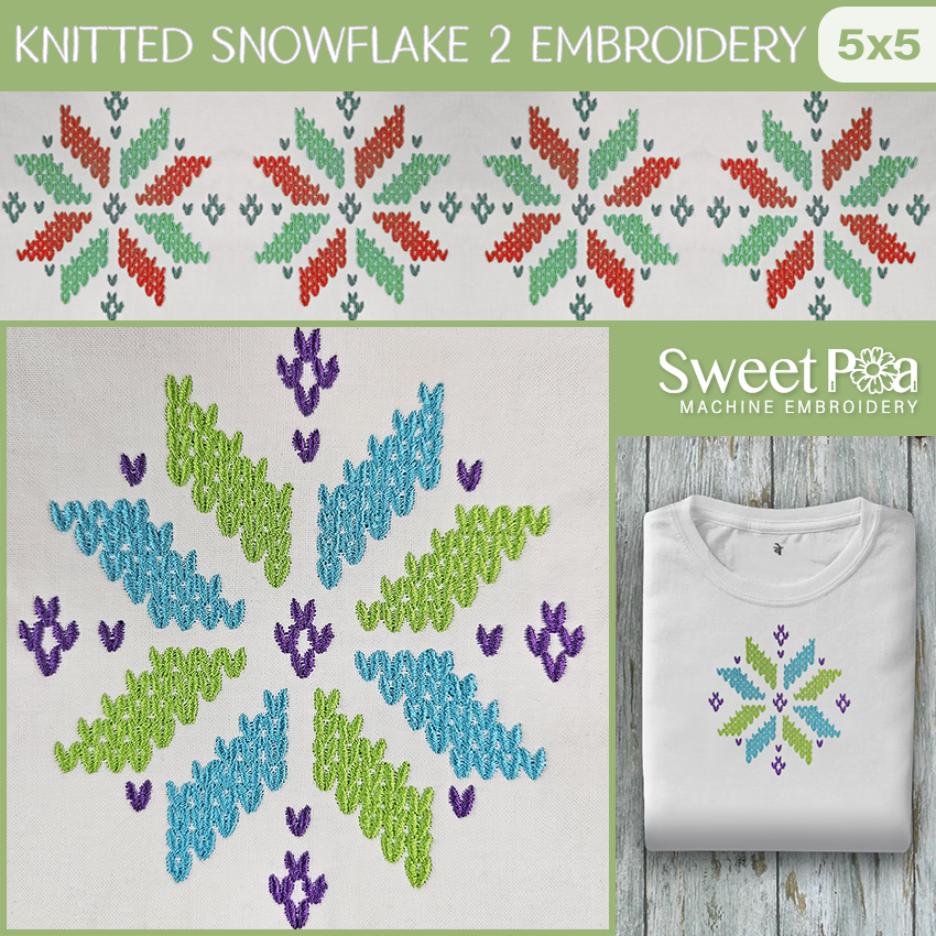 Knitted Snowflake 2 Embroidery Design