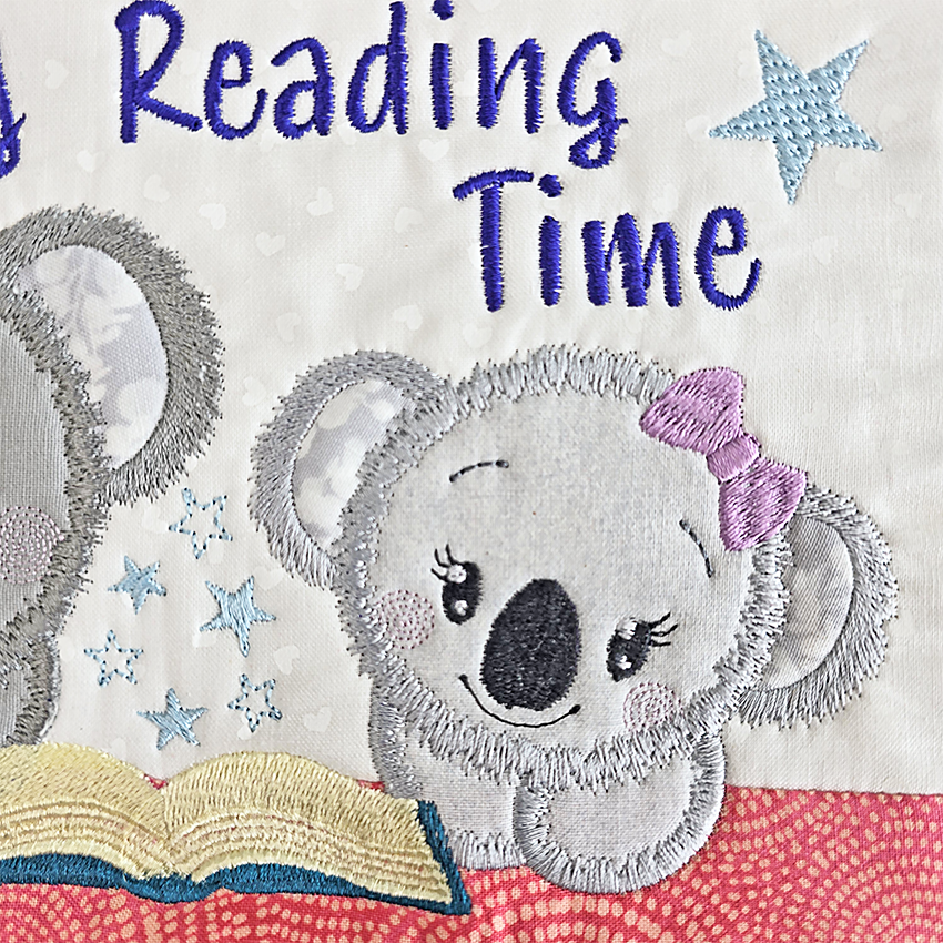 Koala Reading Pillow Close Up