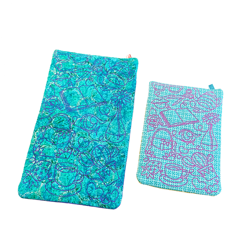 Large Windowed Zipper Pockets  5x7 6x10 7x11 8x12 - Sweet Pea In The Hoop Machine Embroidery Design