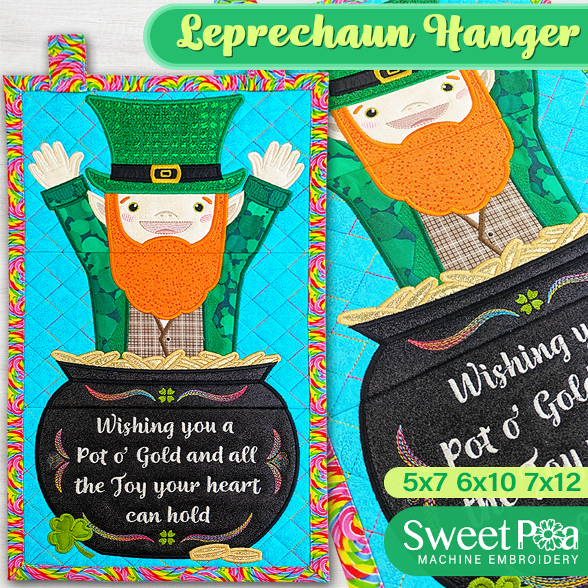 Leprechaun Hanger 5x7 6x10 7x12 In The Hoop