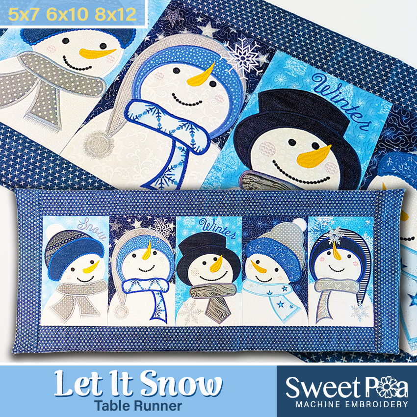 Let it Snow Table Runner 5x7 6x10 8x12