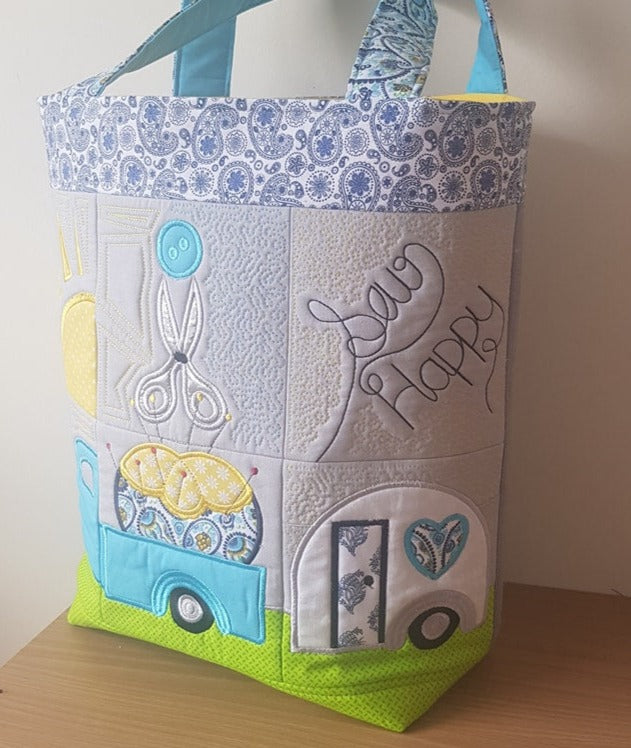 Sew Happy Tote Bag 4x4 5x5 6x6