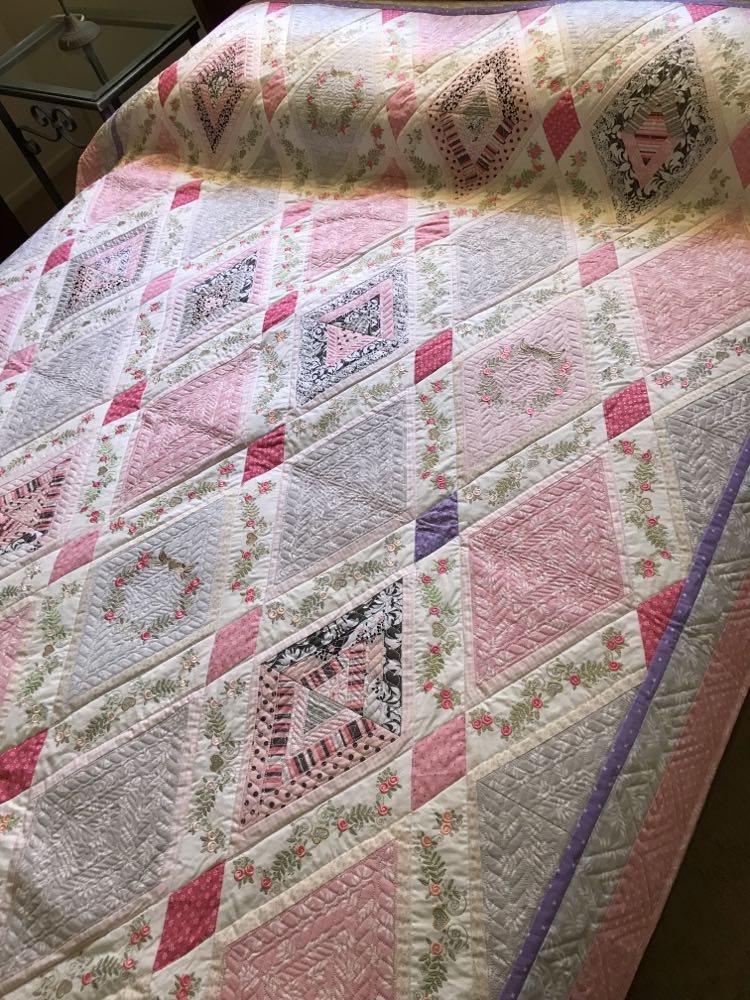 Diamond Log Cabin Quilt 5x5 6x6 7x7