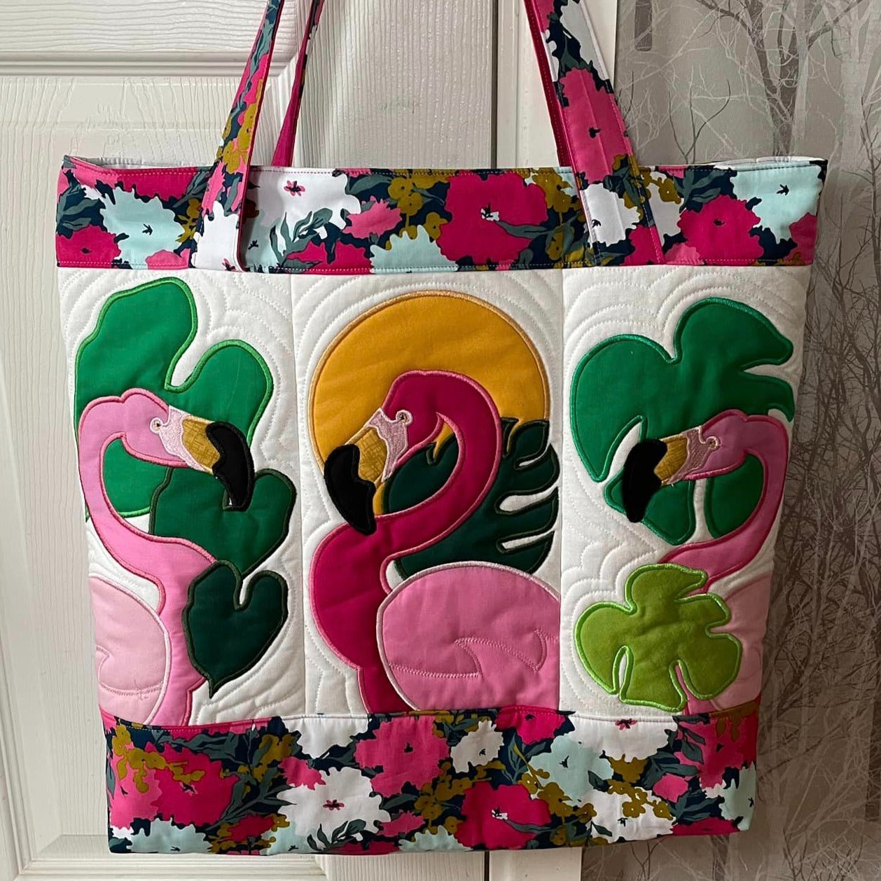 Tropical Flamingo Tote Bag 5x7 6x10 7x12