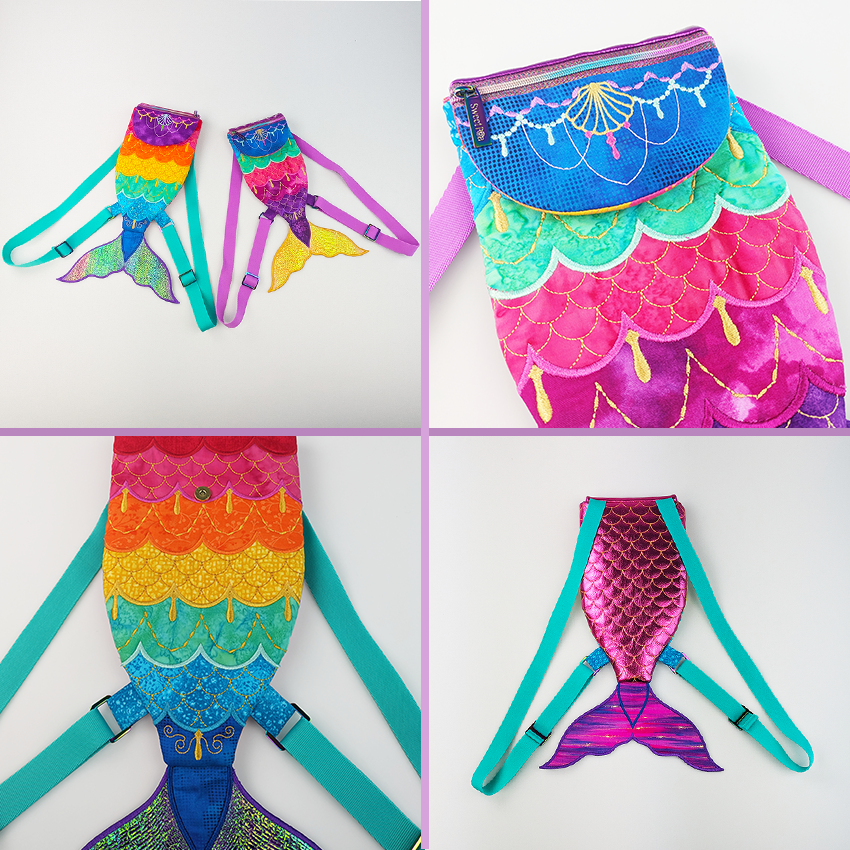 Mermaid Tail Backpack ITH Design 6x10 8x12 9.5x14