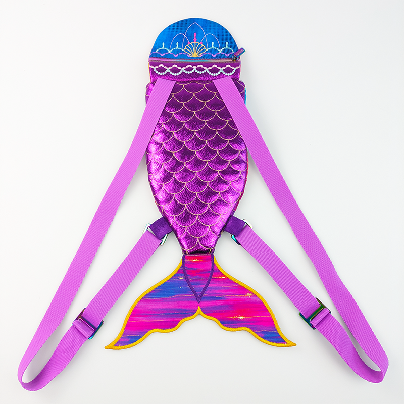 Mermaid Tail Backpack 6x10 8x12 9.5x14 - Sweet Pea In The Hoop Machine Embroidery Design