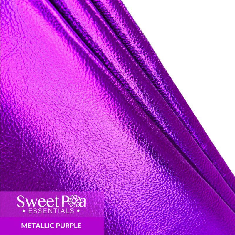 Faux Leather, PU faux leather metallic purple, faux leather for machine embroidery designs and sewing