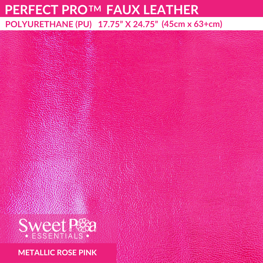 Perfect pro Faux Leather, PU Faux Leather, metallic rose pink, polyurethane