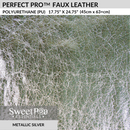 Faux Leather, PU faux leather metallic silver, faux leather for machine embroidery designs and sewing