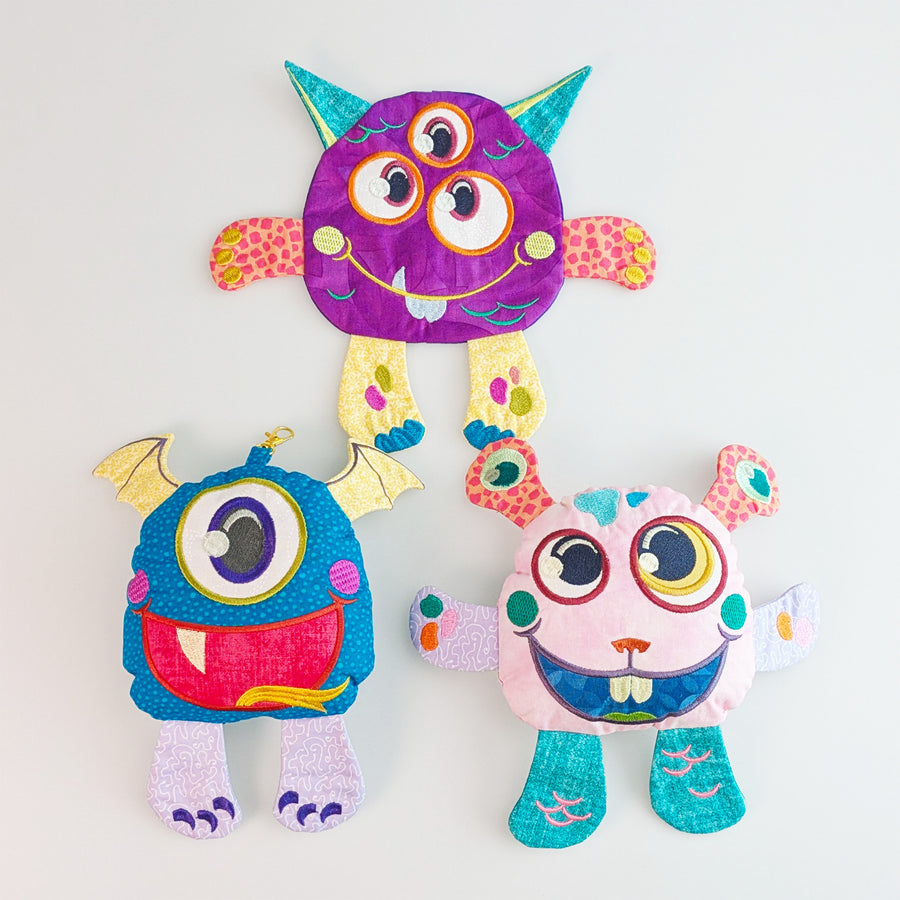 Monster Buddies In the hoop machine embroidery designs