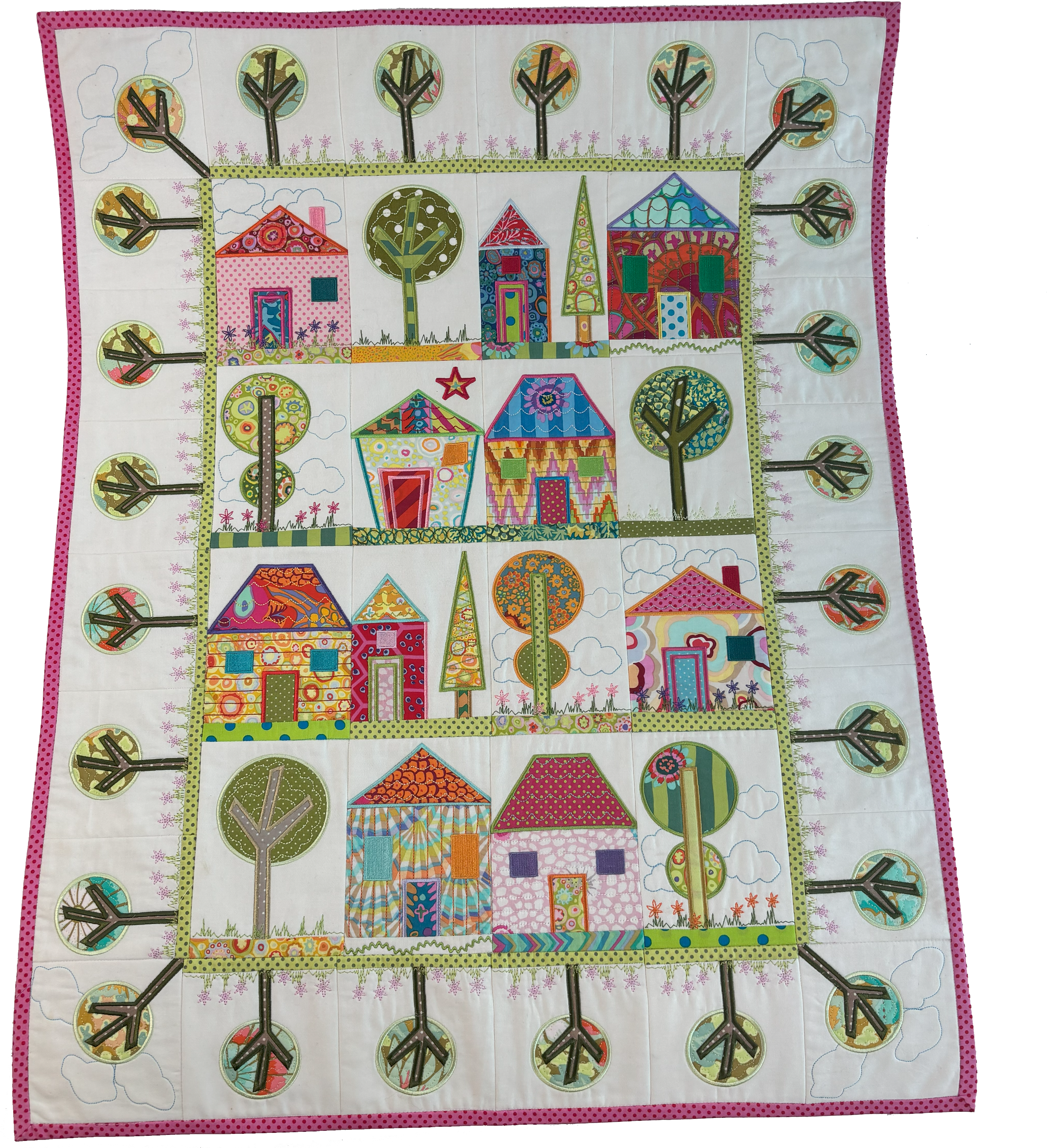 Houses Quilt 5x7 6x10