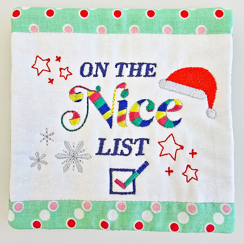 Naughty or Nice Coaster or Embroidery