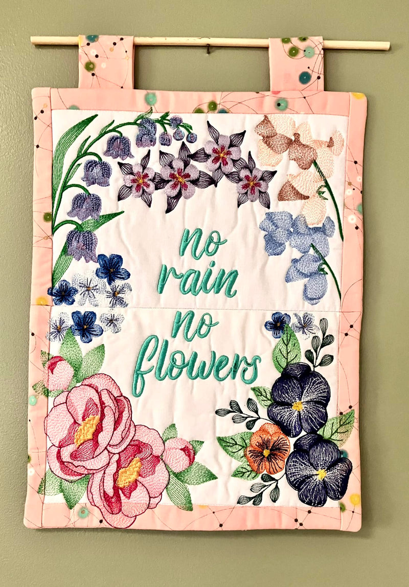 No Rain No Flowers Hanger 5x7 6x10 8x12