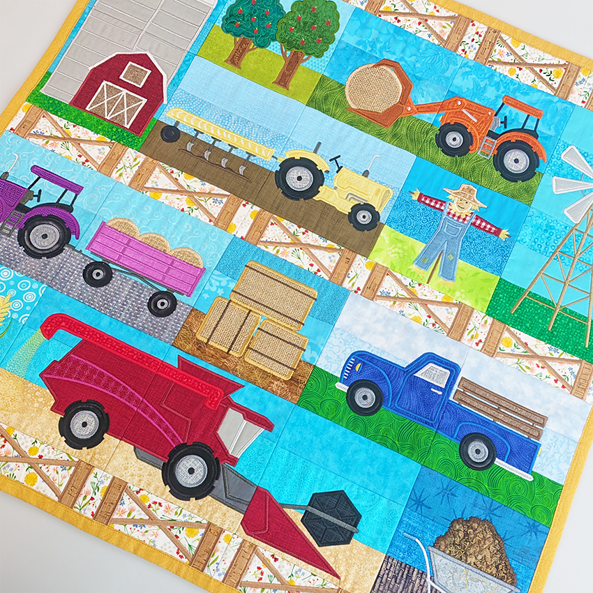 On The Farm Quilt In the hoop machine embroidery designs