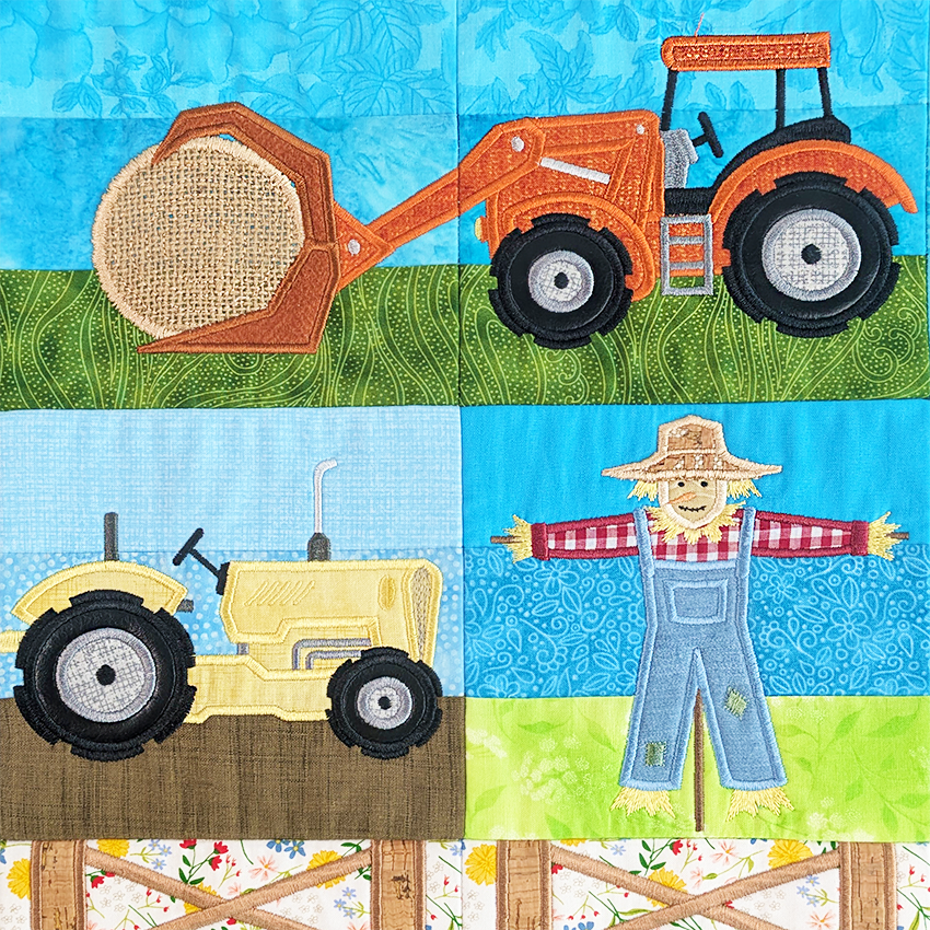 On The Farm Quilt In the hoop machine embroidery designs