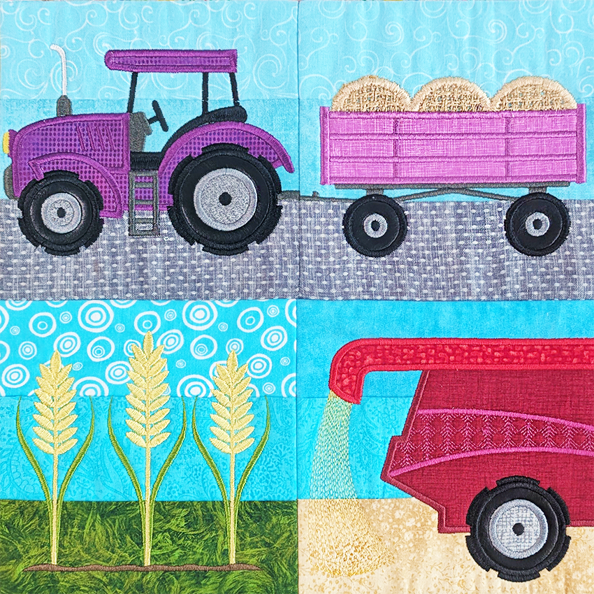 On The Farm Quilt In the hoop machine embroidery designs