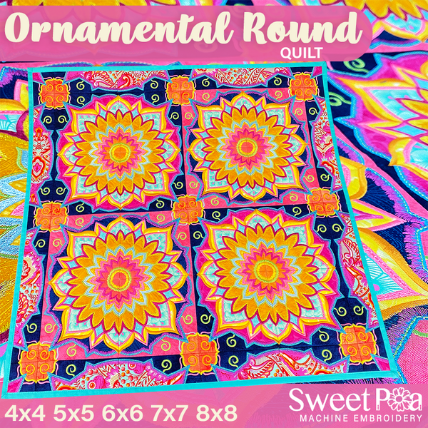 ornamental round quilt with sizes