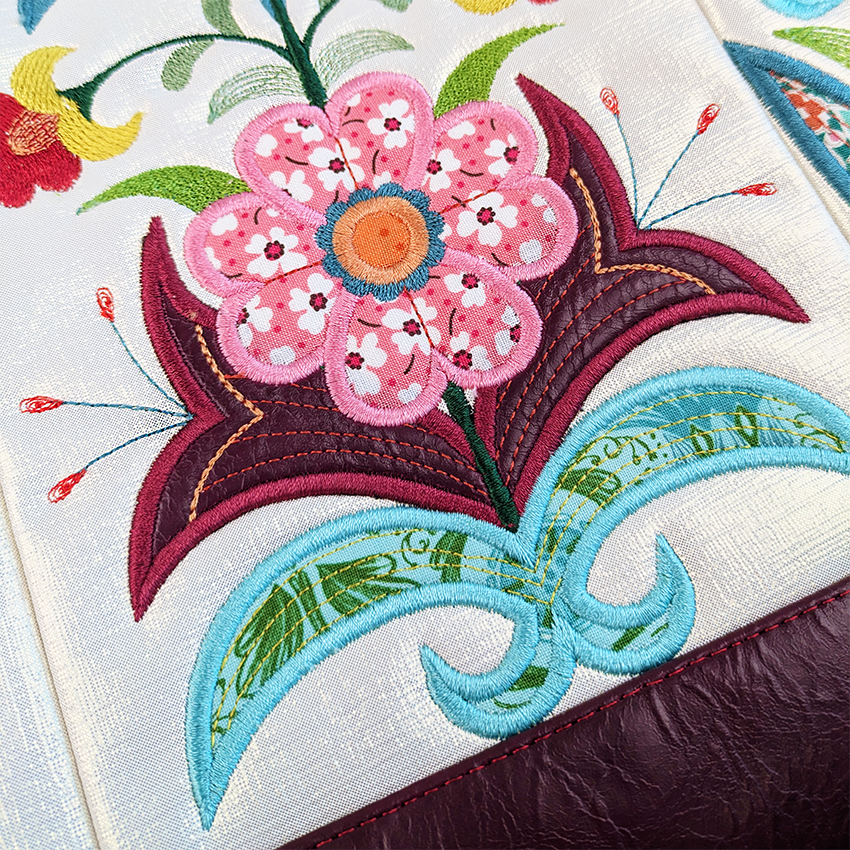 Ornamental Flower tote close up 1