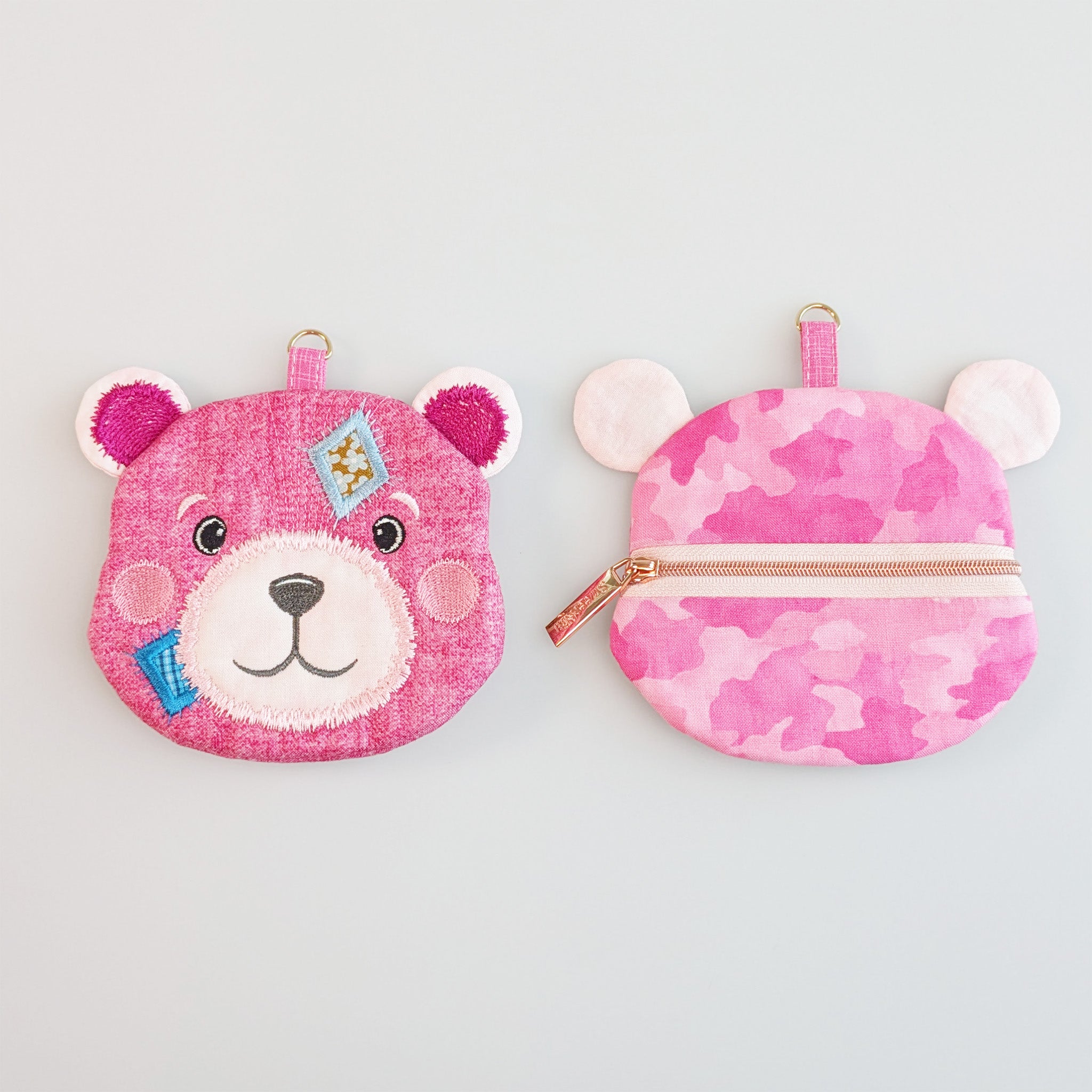 Patch the Teddy Bear Purse In the hoop machine embroidery designs