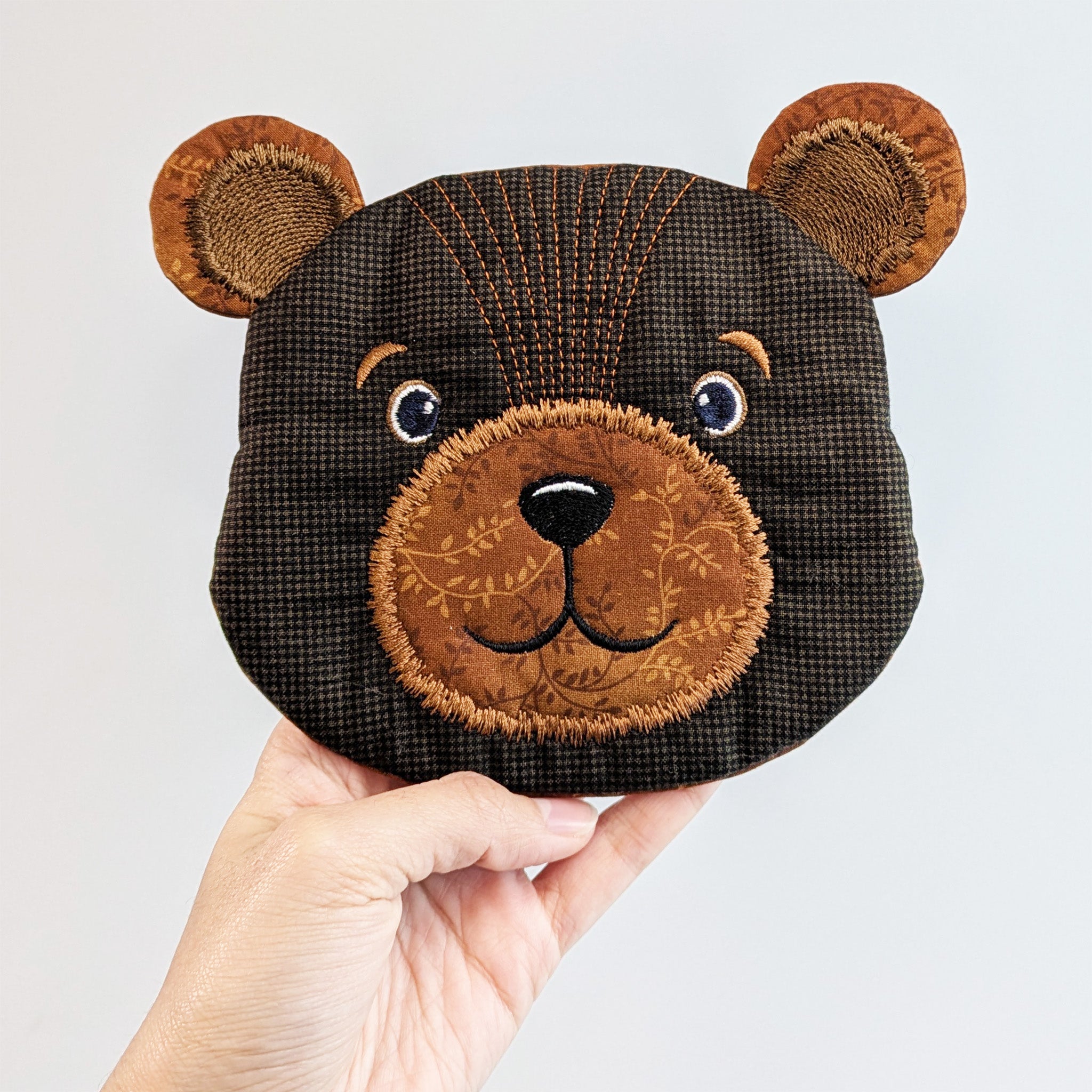 Patch the Teddy Bear Purse In the hoop machine embroidery designs
