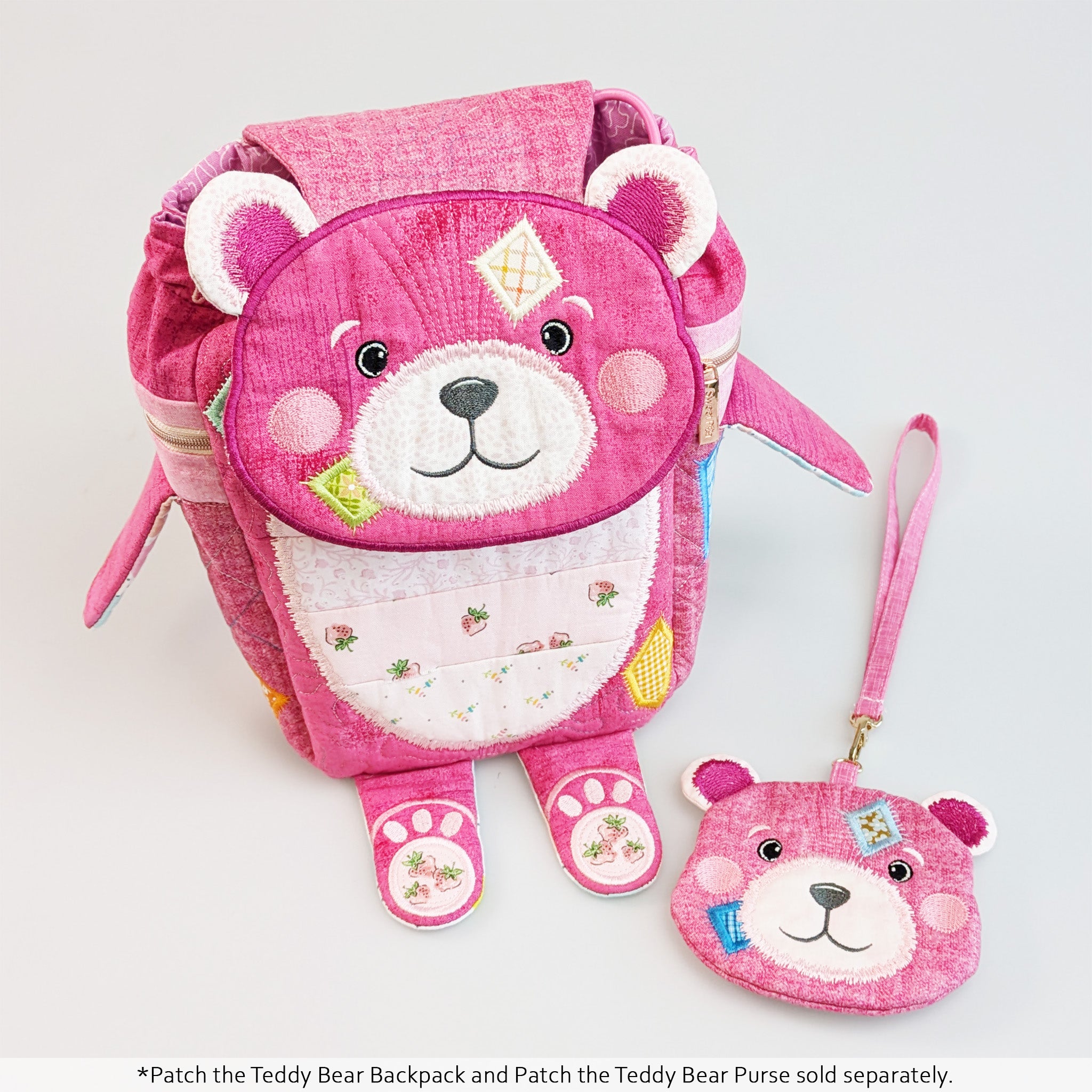 Patch the Teddy Bear Purse In the hoop machine embroidery designs