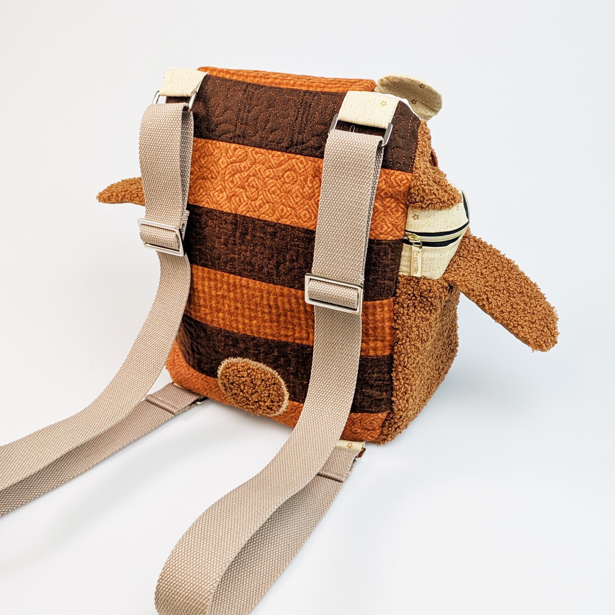 Patch the Teddy Bear Backpack In the hoop machine embroidery designs