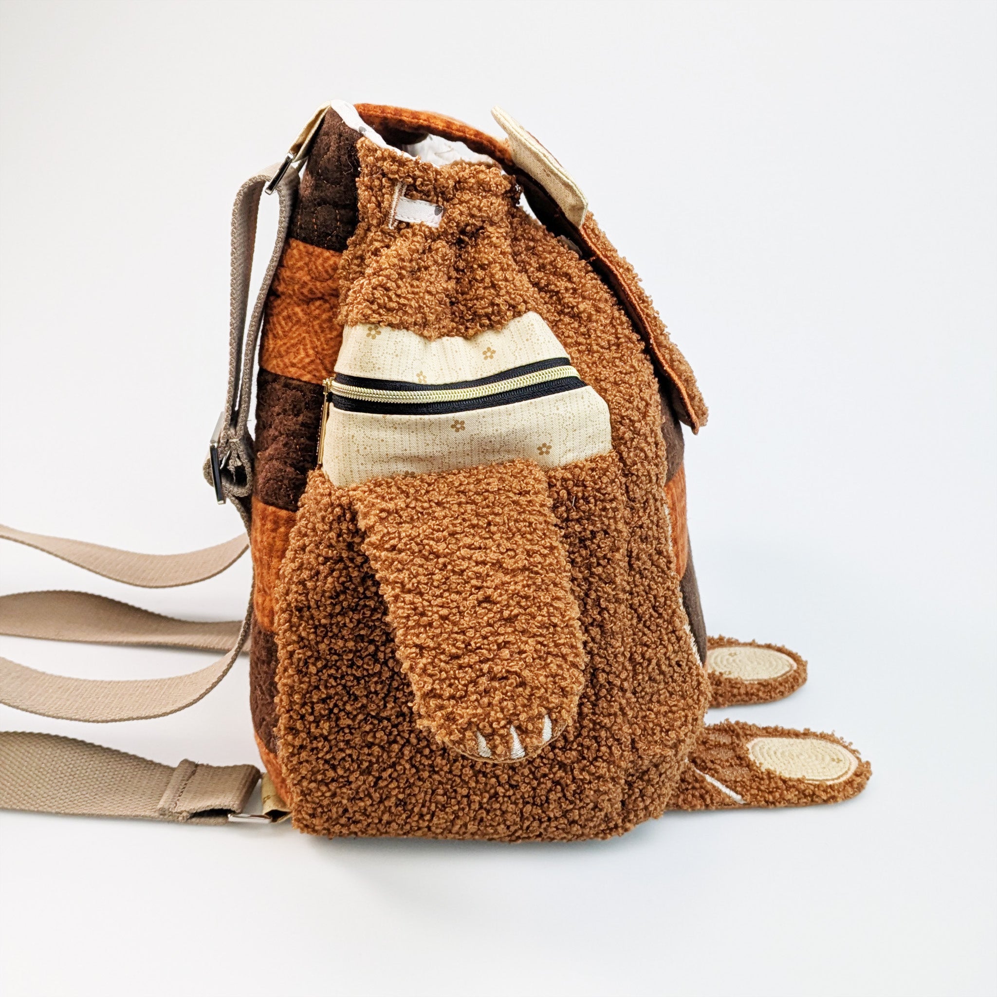 Patch the Teddy Bear Backpack In the hoop machine embroidery designs