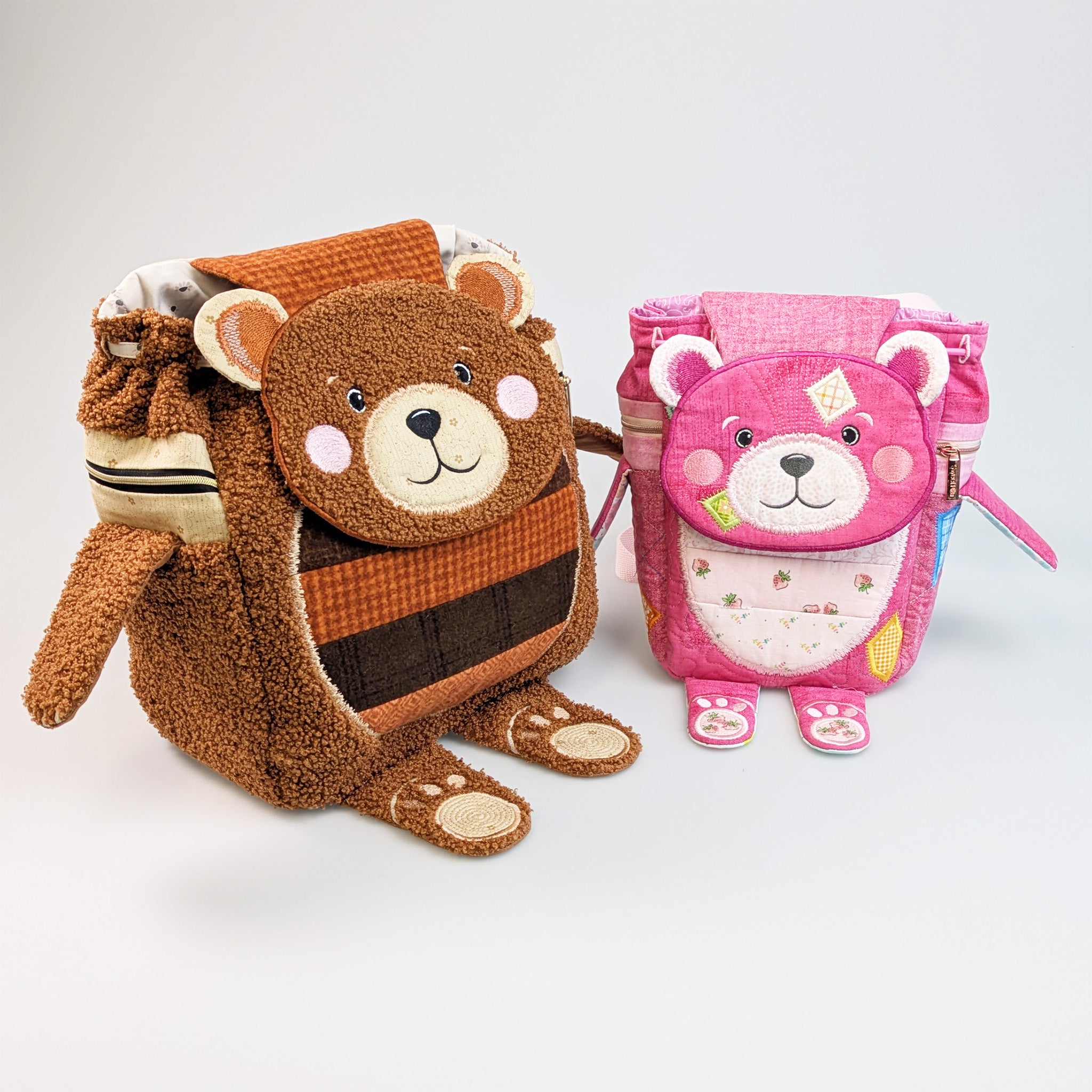 Patch the Teddy Bear Backpack In the hoop machine embroidery designs