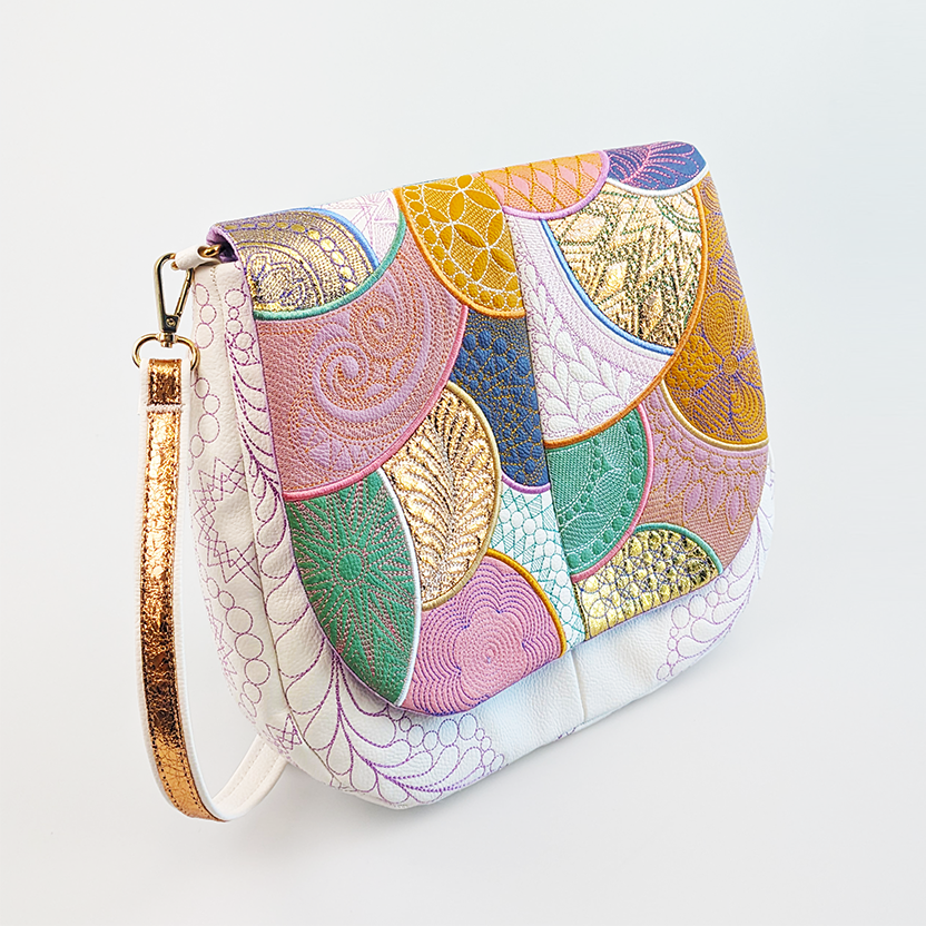 Patchwork Flap Messenger Bag