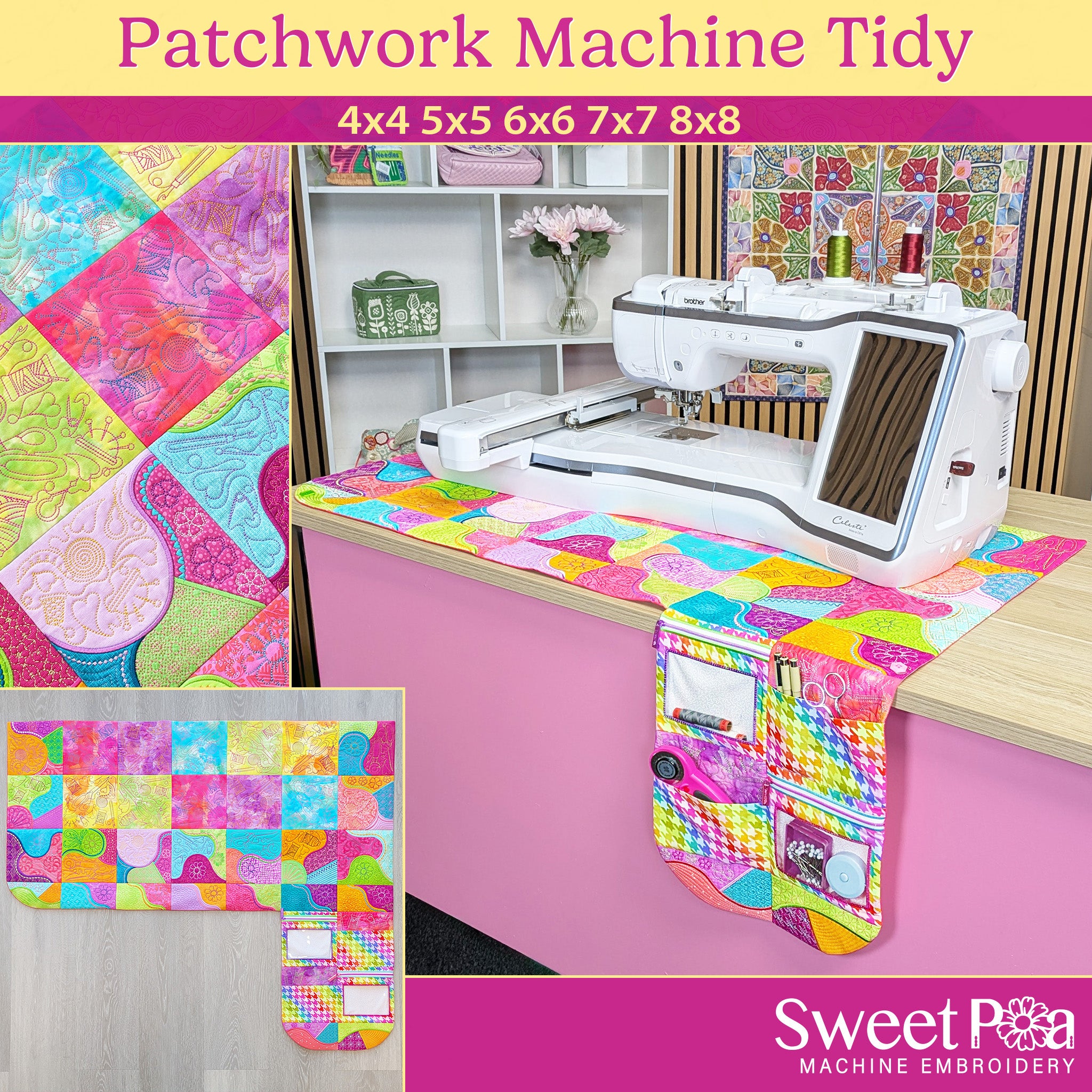 Patchwork Machine Tidy In the hoop machine embroidery designs