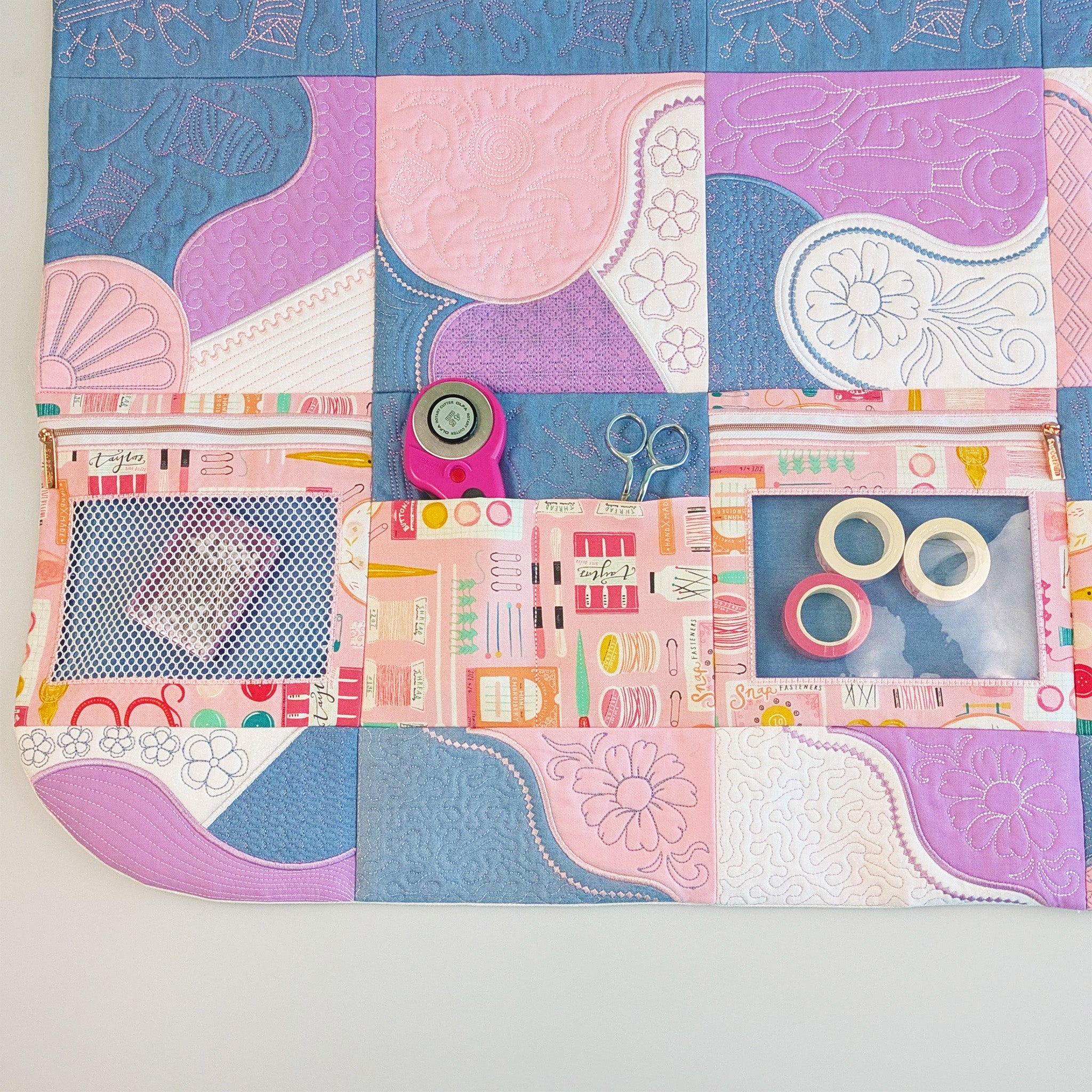 Patchwork Machine Tidy In the hoop machine embroidery designs