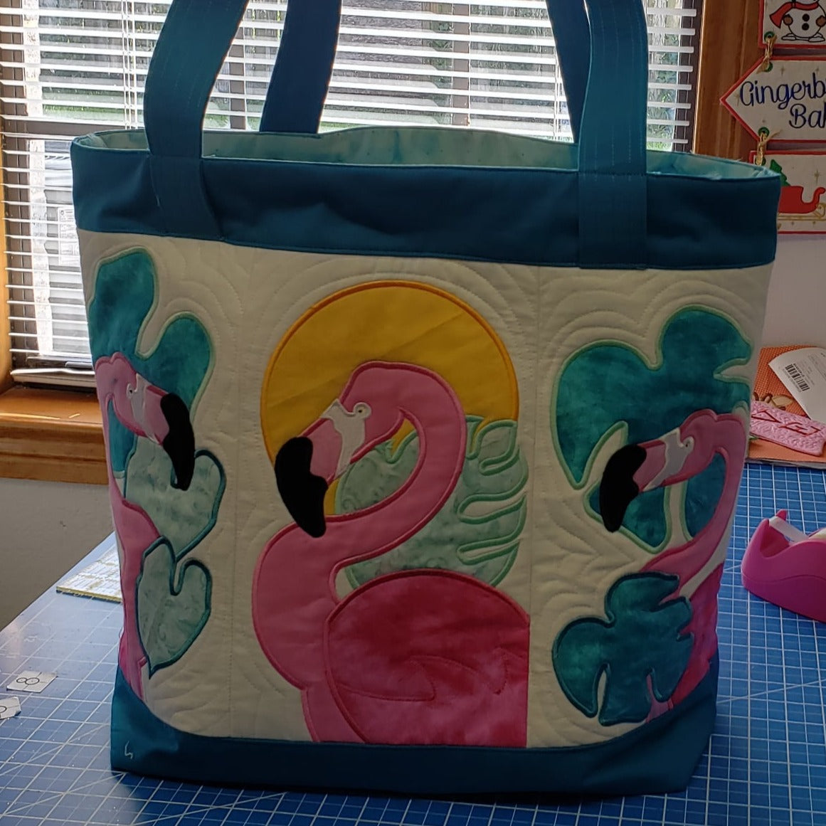 Tropical Flamingo Tote Bag 5x7 6x10 7x12