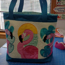 Tropical Flamingo Tote Bag 5x7 6x10 7x12 - Sweet Pea In The Hoop Machine Embroidery Design